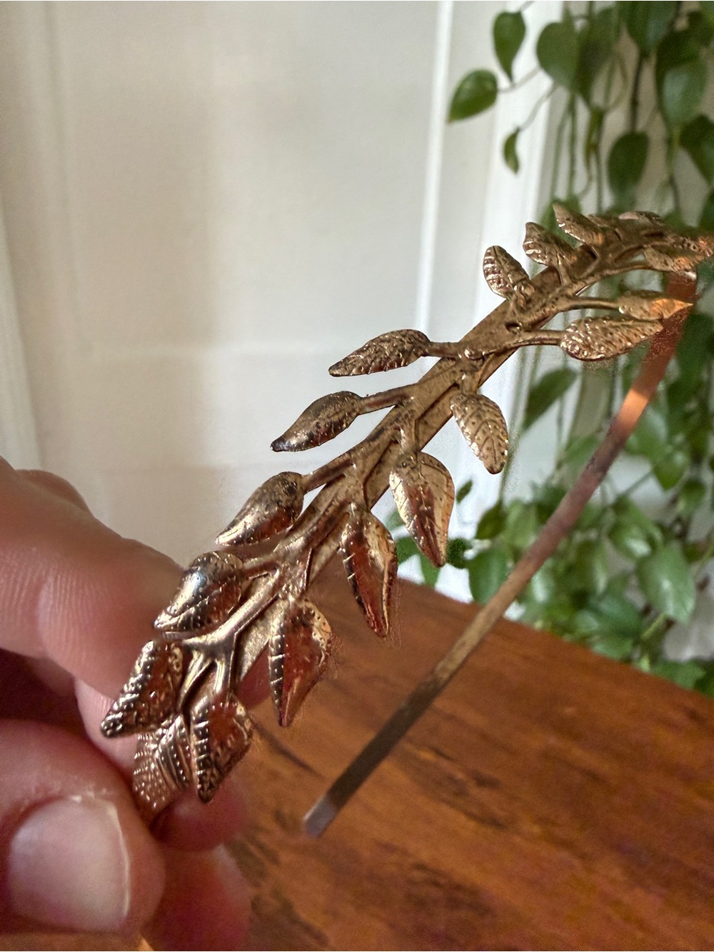 Gold Leaf Accent Headband - Women Accessories - Picture 2 of 11